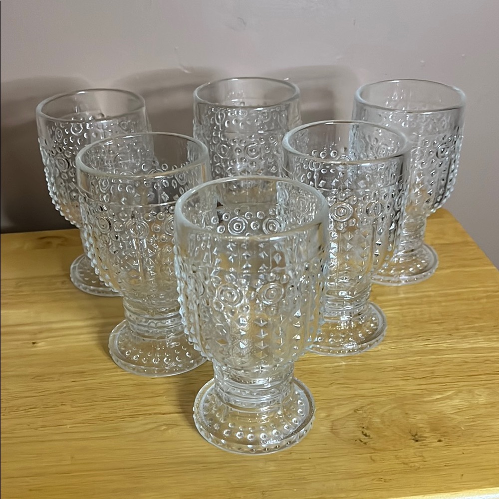 😄Praha Adolf Matura vintage textured goblets glasses